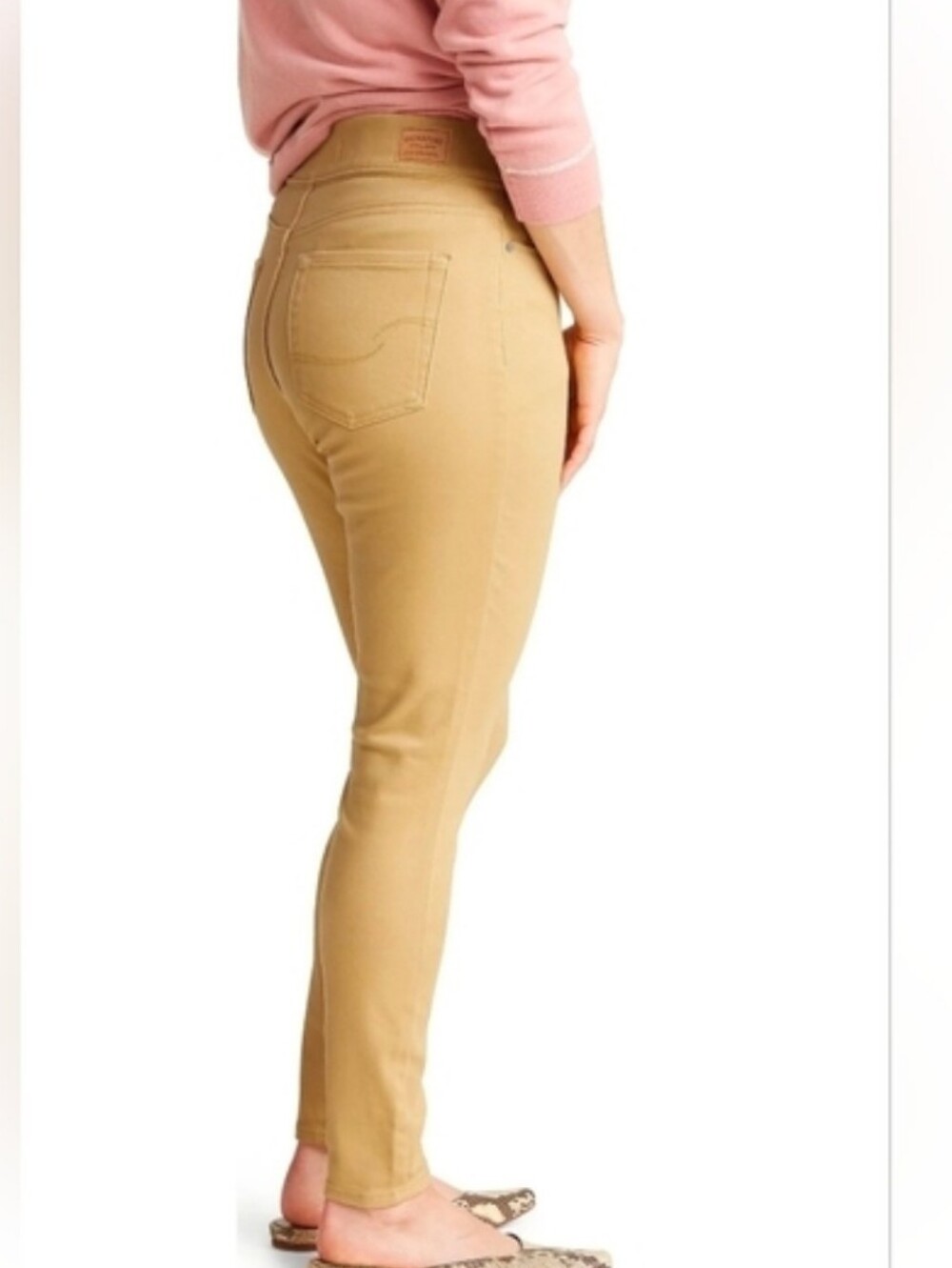 Levi Strauss Signature Pull-on Skinny Stretch Pants Cream Pockets Faux Zip Sz 12 - Picture 7 of 16